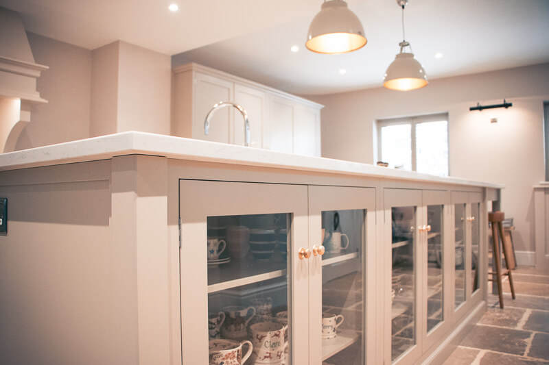 A new lighting plan enhanced the kitchen space, particularly over the Quartz centre island. 