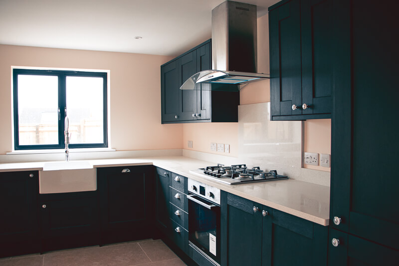 High end kitchen fit out by our joinery company with granite worktops.