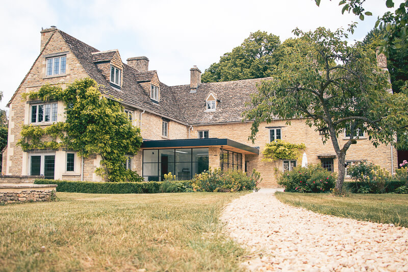 Cotswold stone path was re-gravelled to lead up to this 3 floor residence, nestled in its vast gardens in the heart of the Cotswolds.
 The team has fastidiously cared for and revived this now immaculate building and all of our trades - from labourers to joiners, carpenters, plasterers, plumbers, electricians and ground workers have all worked tirelessly to produce a stunning outcome.
